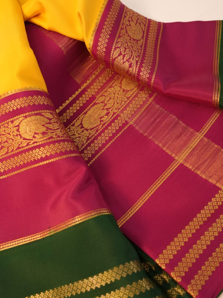 Pink Green Mysore Silk Saree in weddings - Image 7